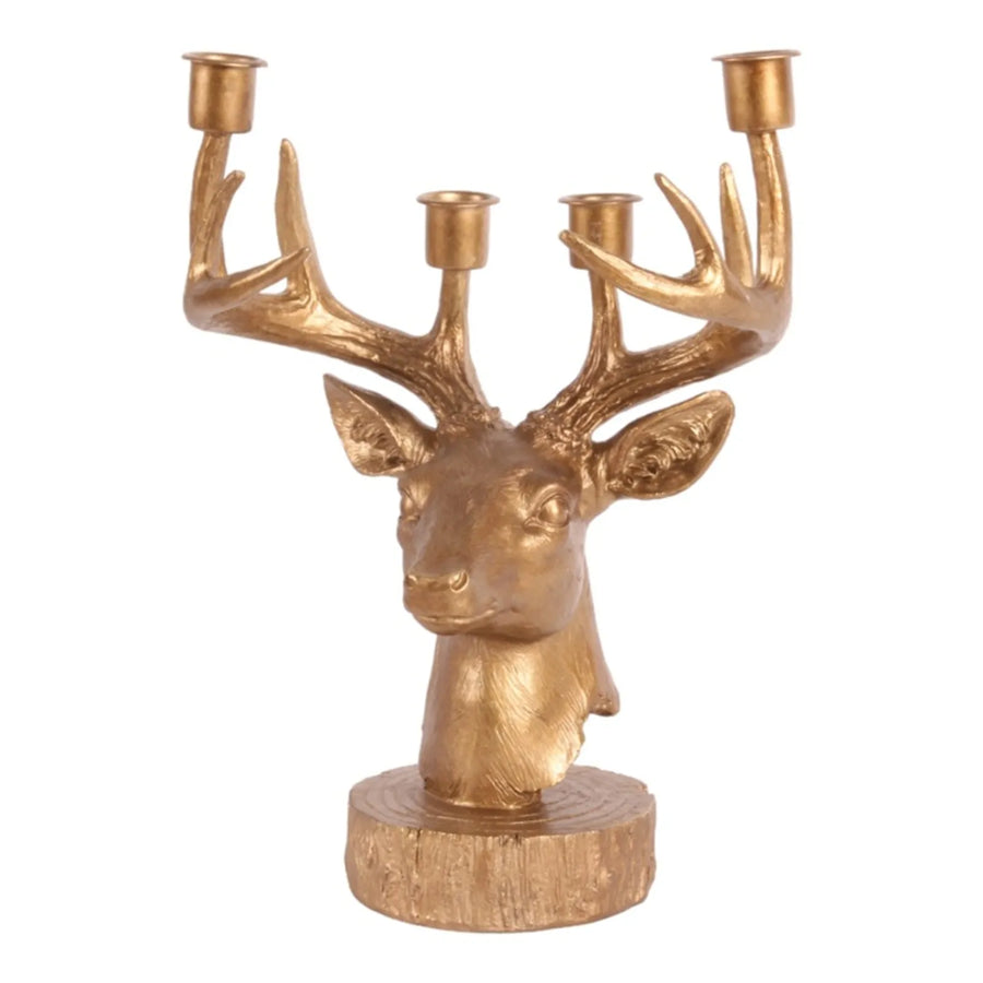 Candle Holder Deer 31.5 cm - Gold