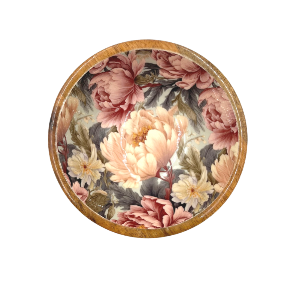 Peonies dusty rose, mango wood