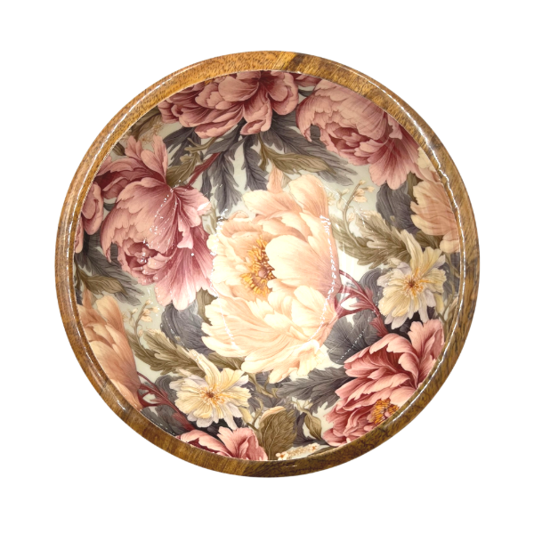 Peonies dusty rose, mango wood