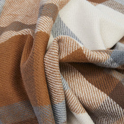 Scarf Alma, dk beige/blue