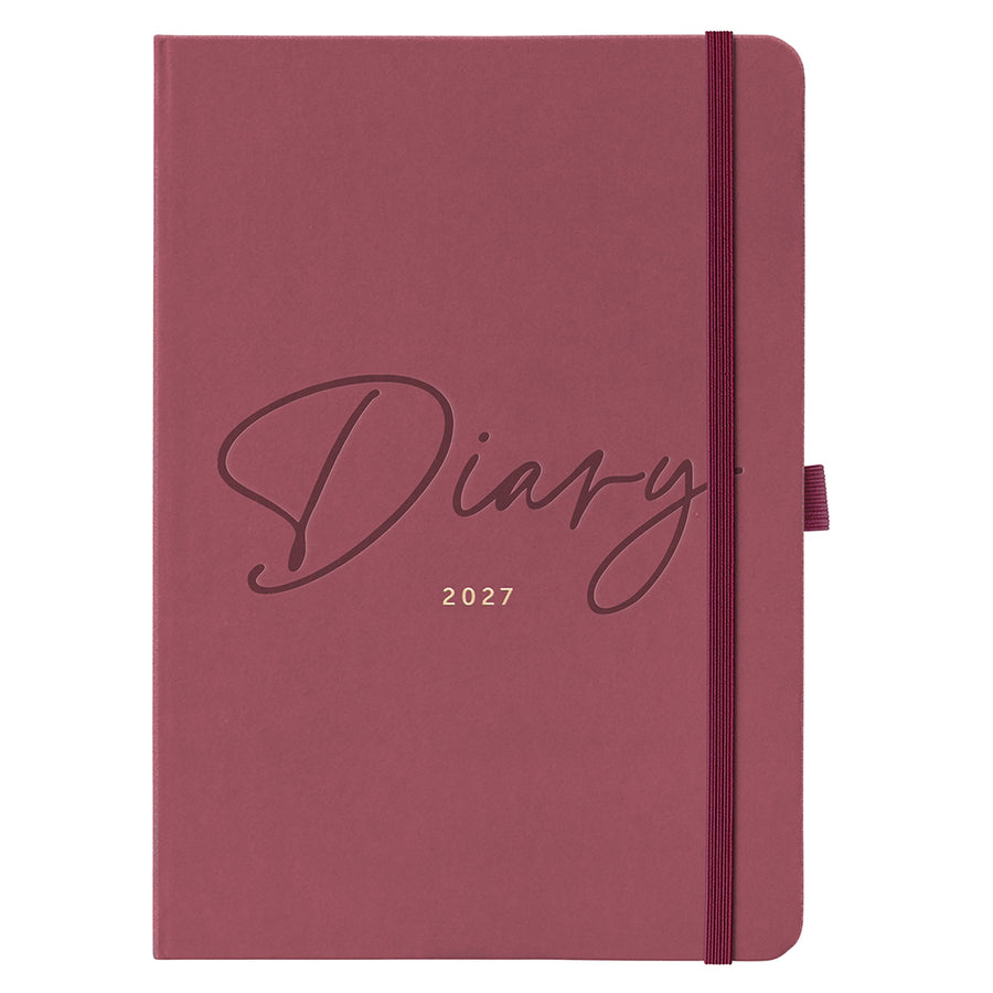 Dual Schedule Day a Page Diary 2027 Burgundy