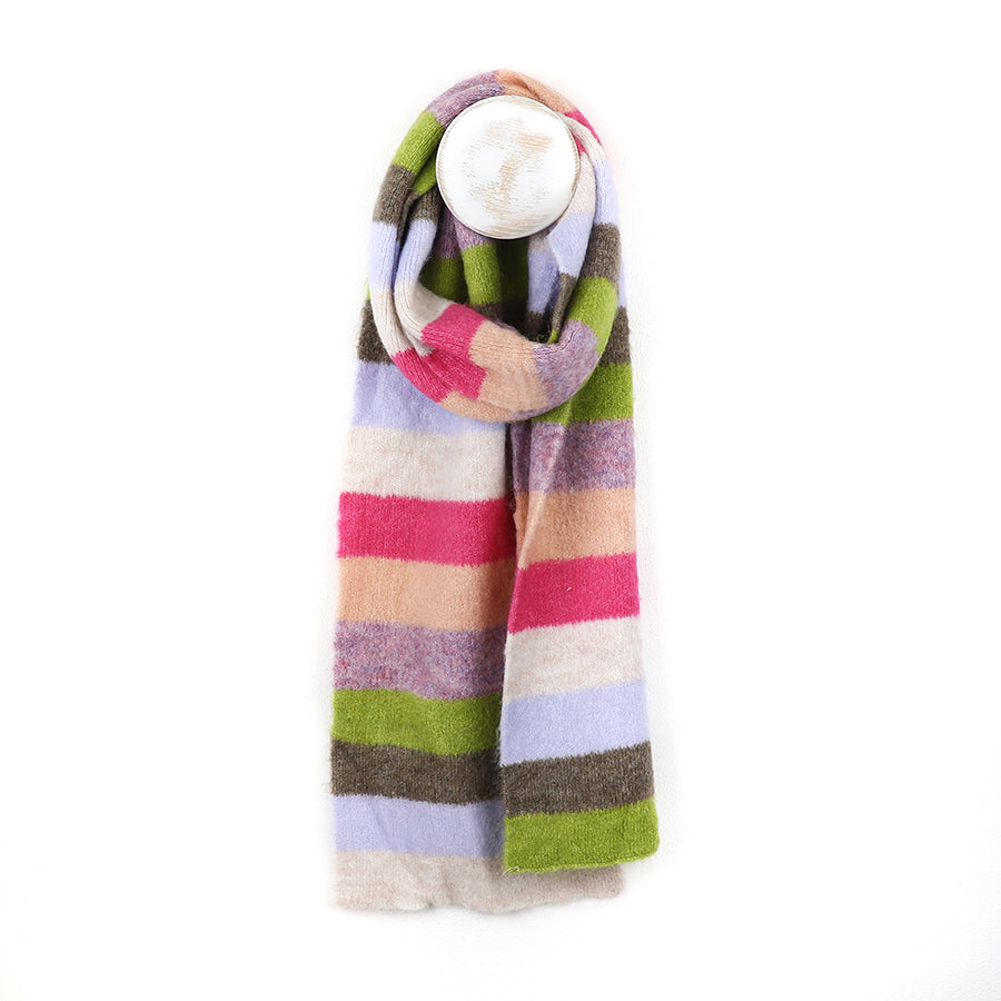 Classic mauve mix stripe scarf