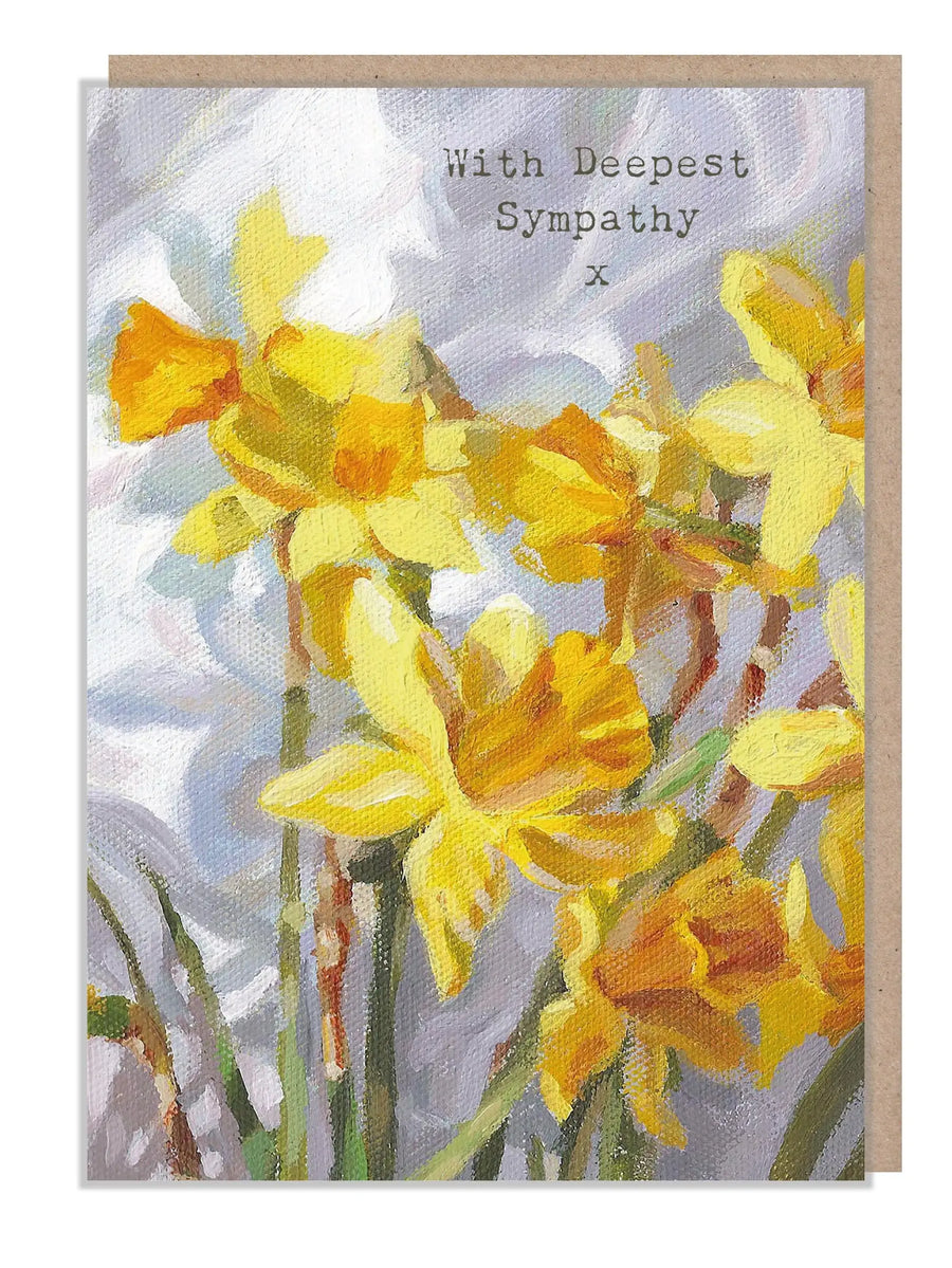 Sympathy Card - Deepest Sympathy - Daffodil Artwork