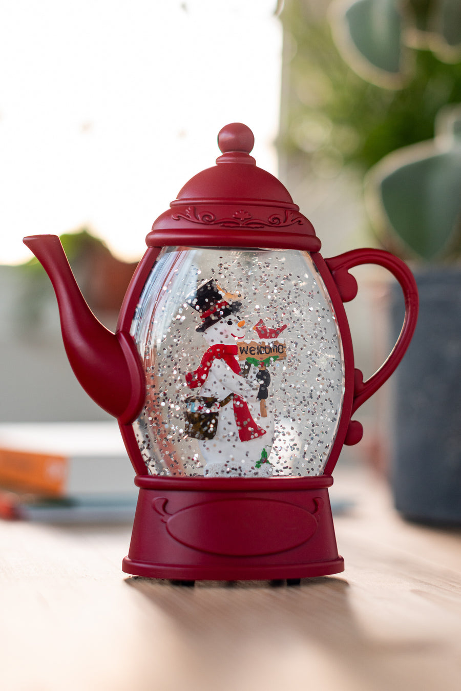 Hanger Water Globe Teapot Plastic Christmas Red Assortment Of 2