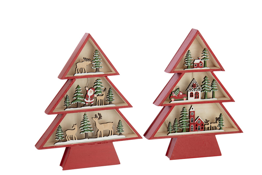 Tree Led Plywood Christmas Red