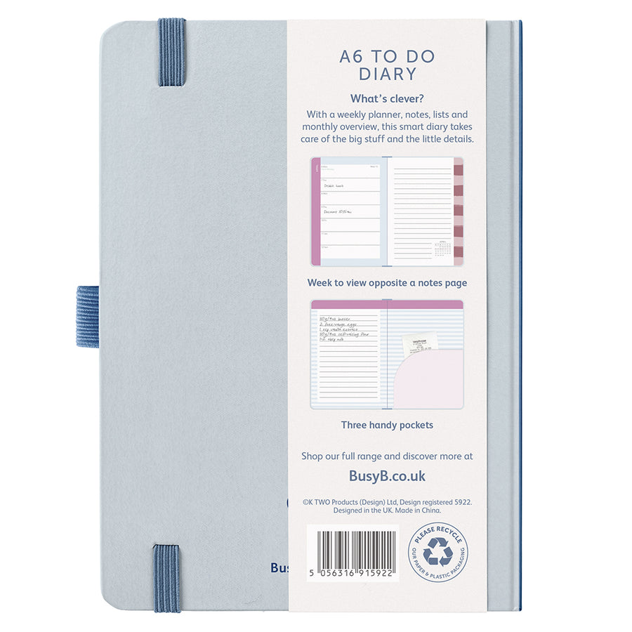 A6 To Do Diary 2026 Blue Graphic