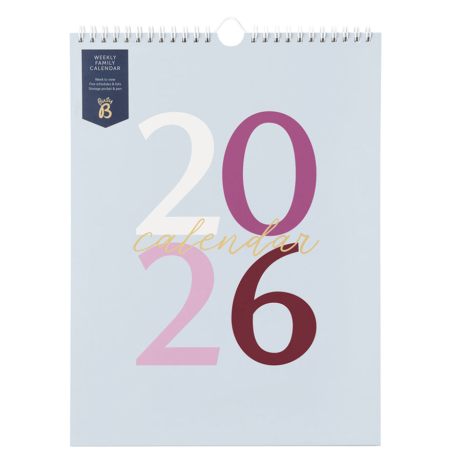 Busy Life Calendar 2026 Blue Graphic