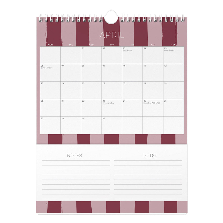 Busy Life Calendar 2026 Blue Graphic