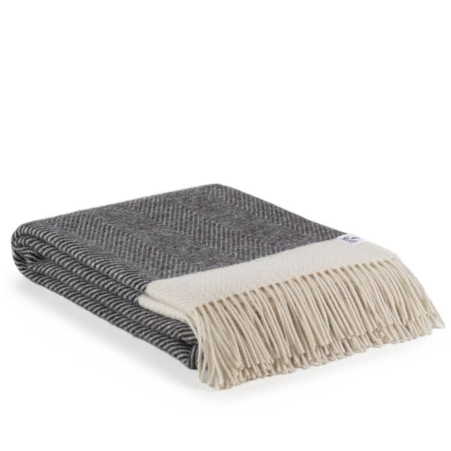 Wool Throw Blanket FLORENCE - gray