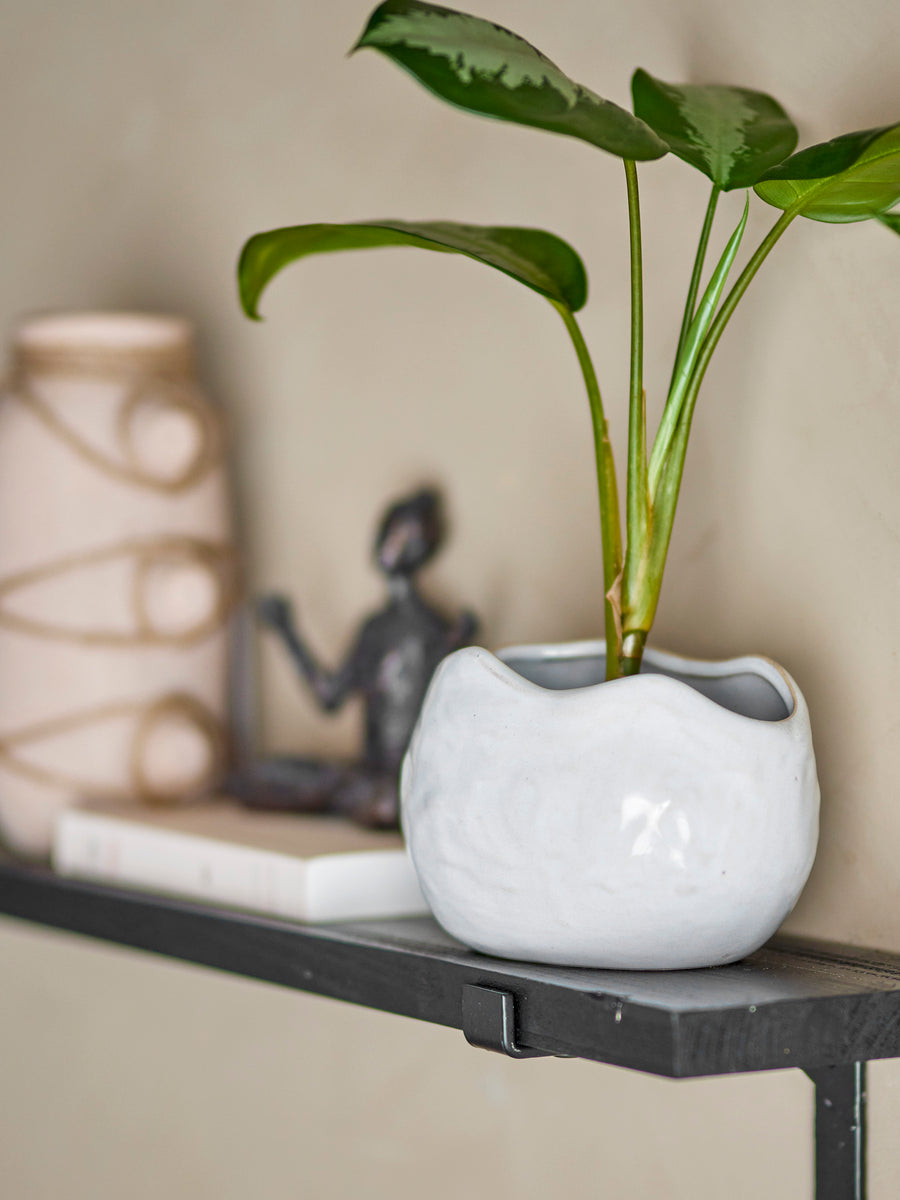 Pennie Flowerpot, White, Stoneware