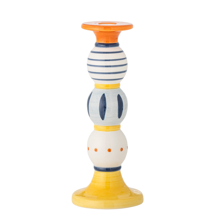 Kairi Candle Holder, Yellow, Stoneware