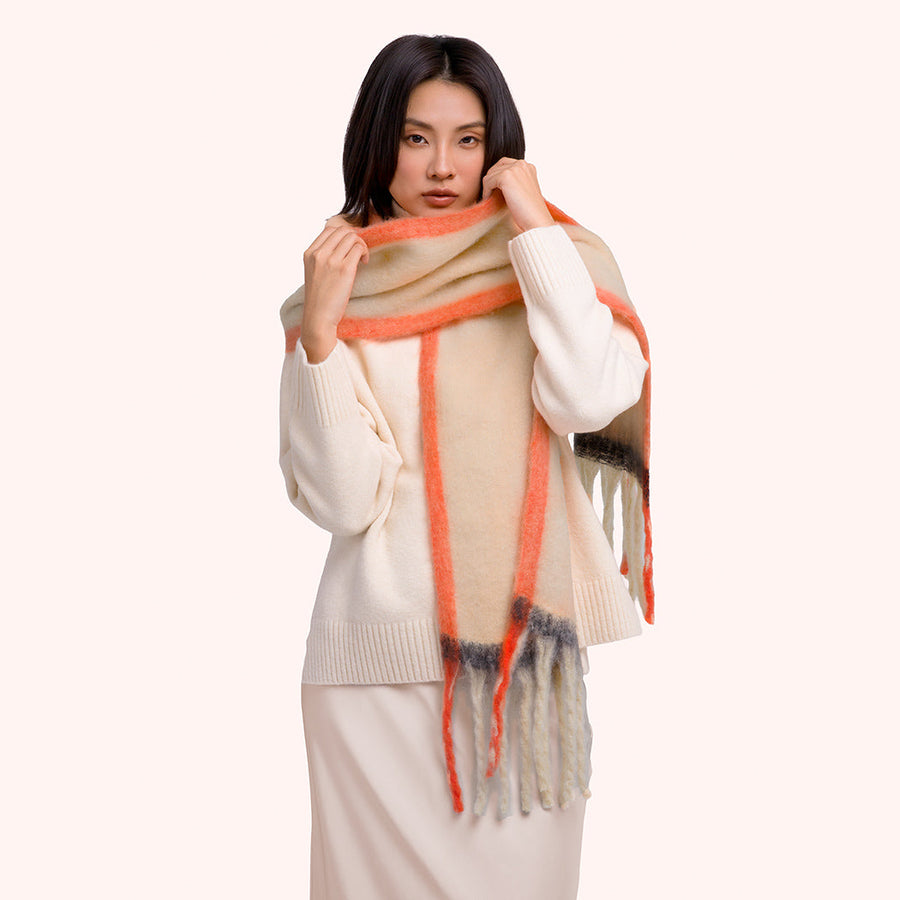 Aria Cosy Scarf, Peach Mix