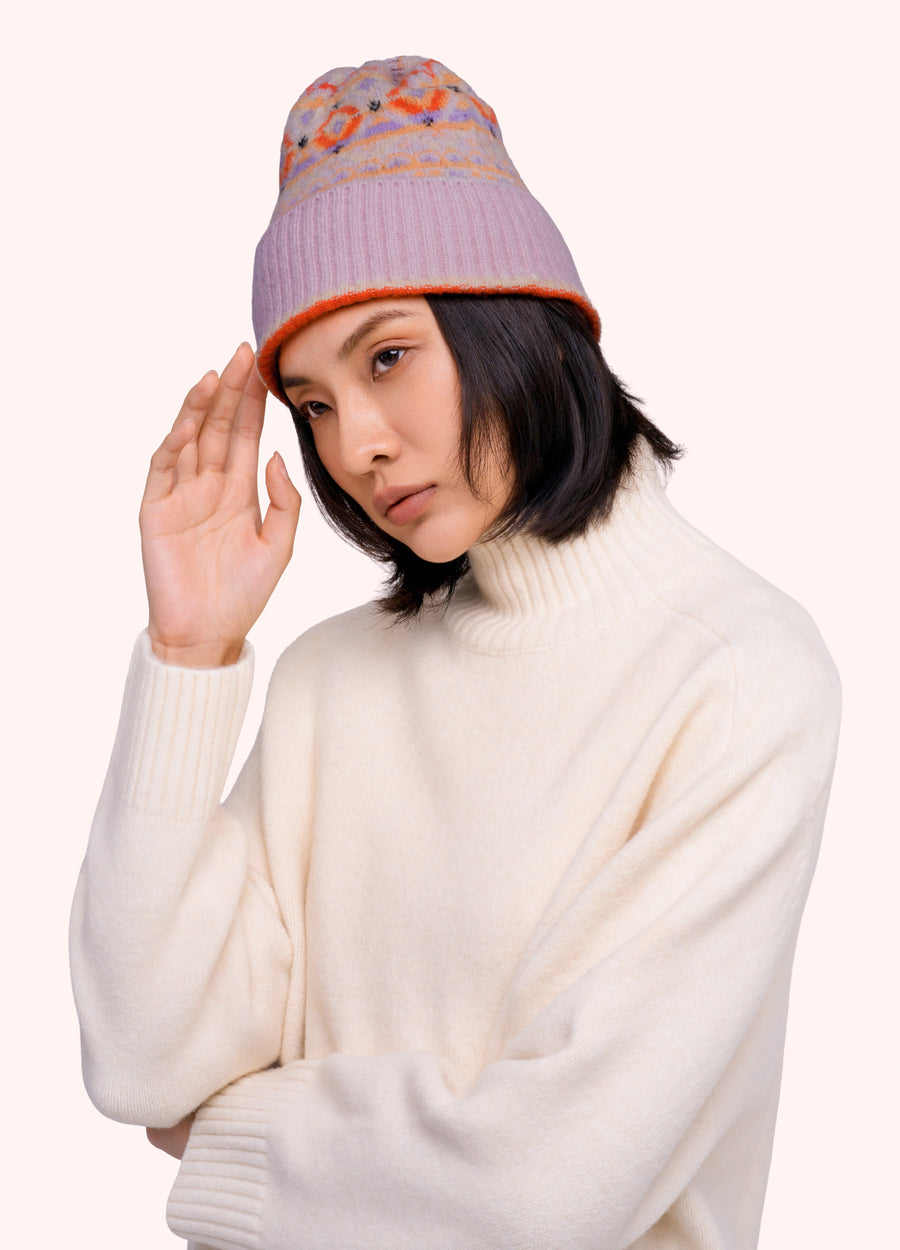 Fair Isle Beanie, Cream Mix