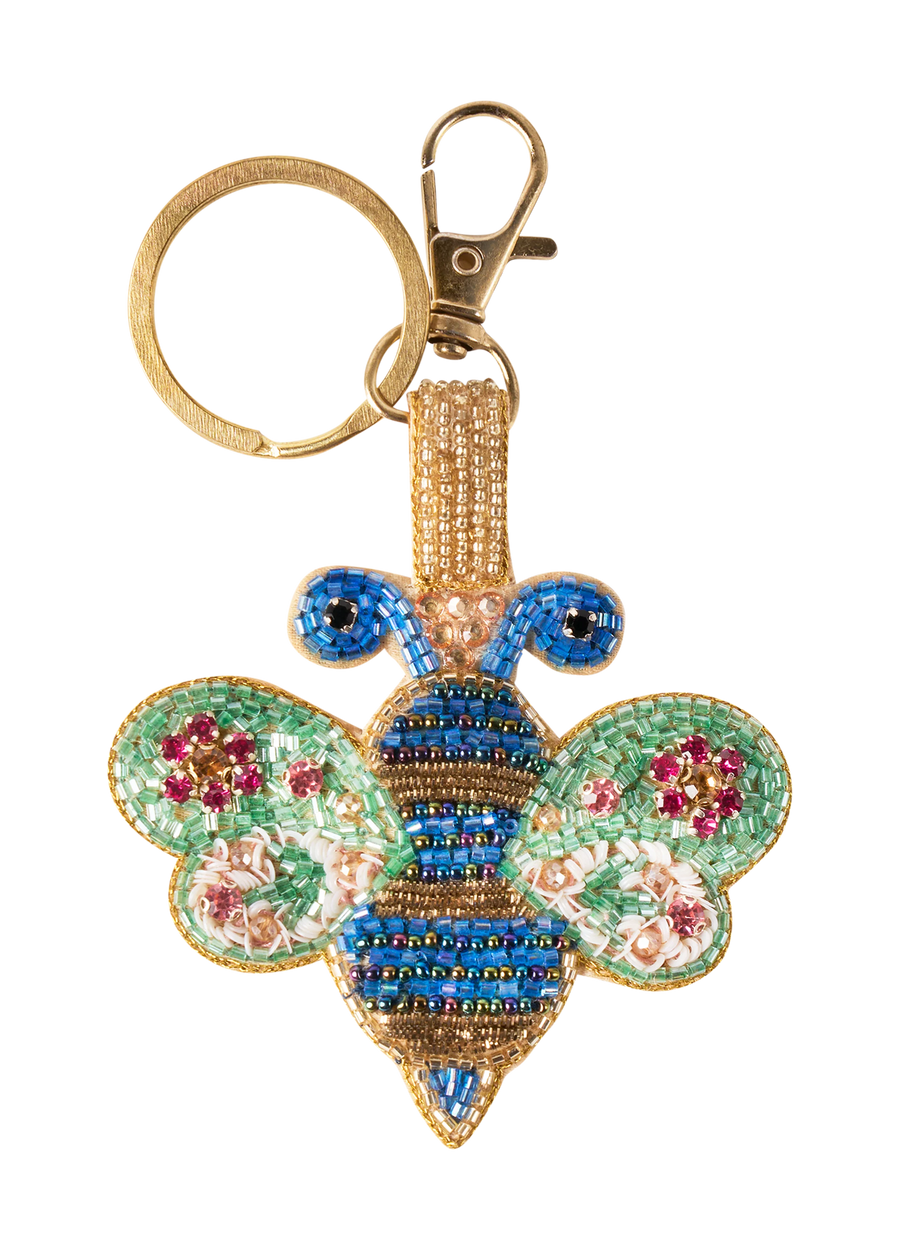 Beaded Keyring - Blinged Bee