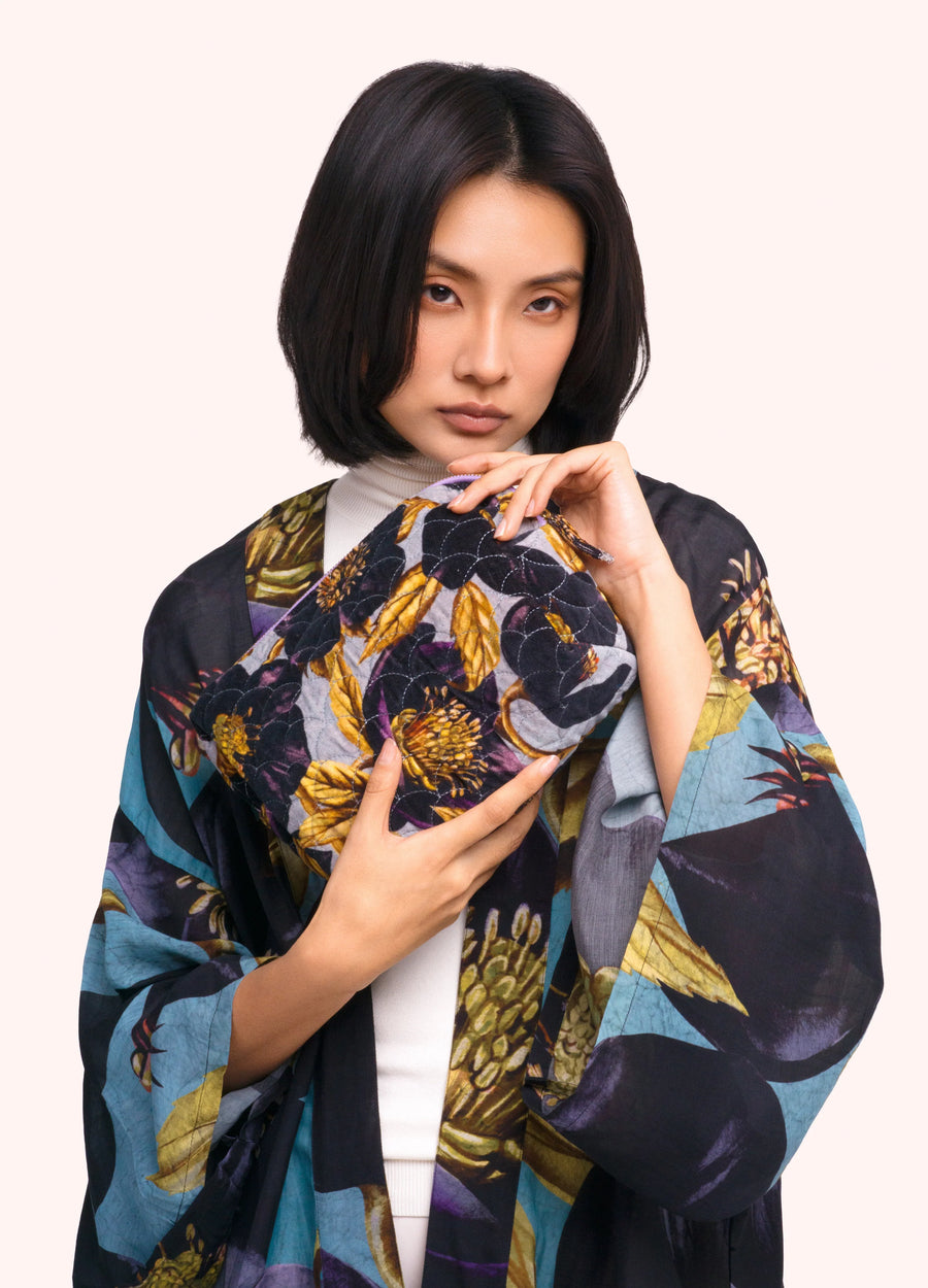 Hellebore Quilted Velvet Washbag