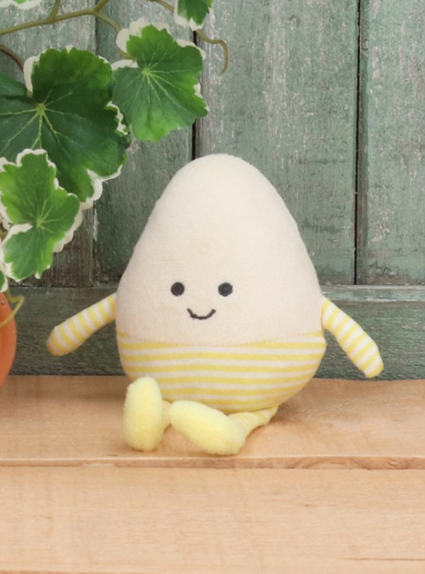 Shelf Sitter - Yellow Egg with Striped Legs
