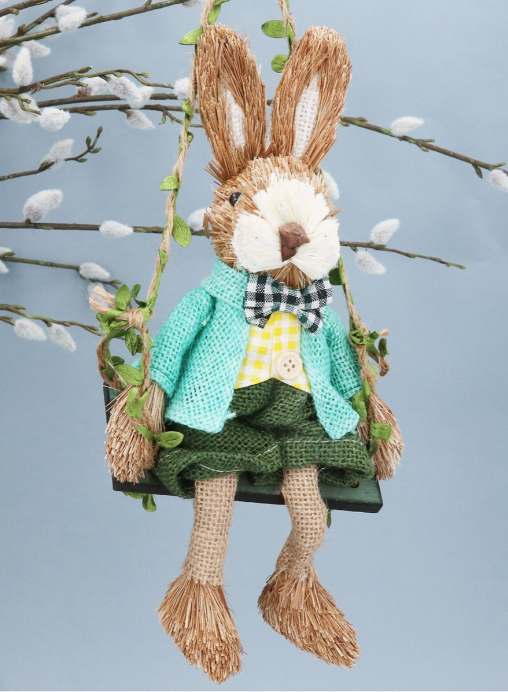 Hanging Decorations - Mr & Mrs Bunny on Swing