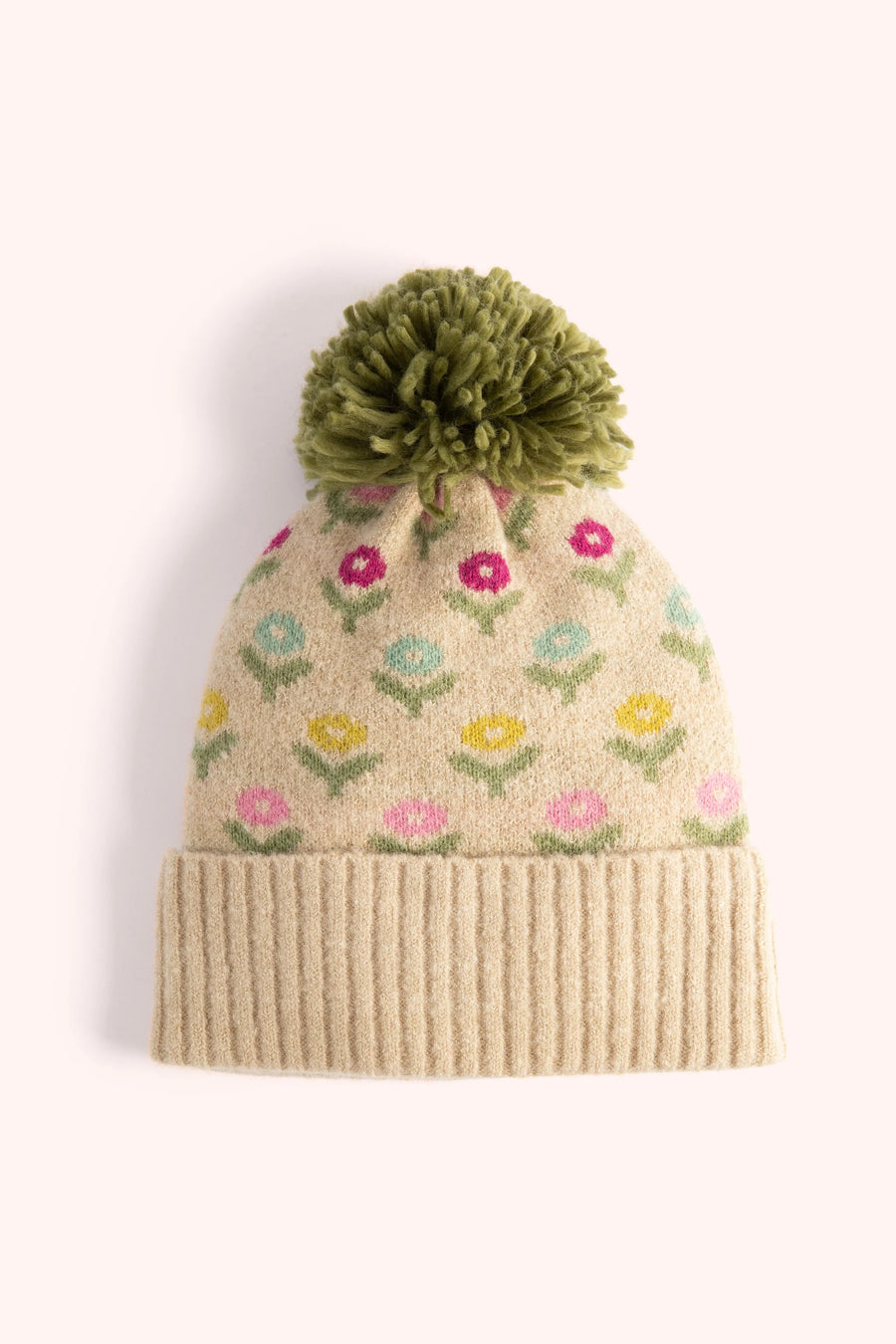 Powder Willow Ditsy Flower Pompom Hat
