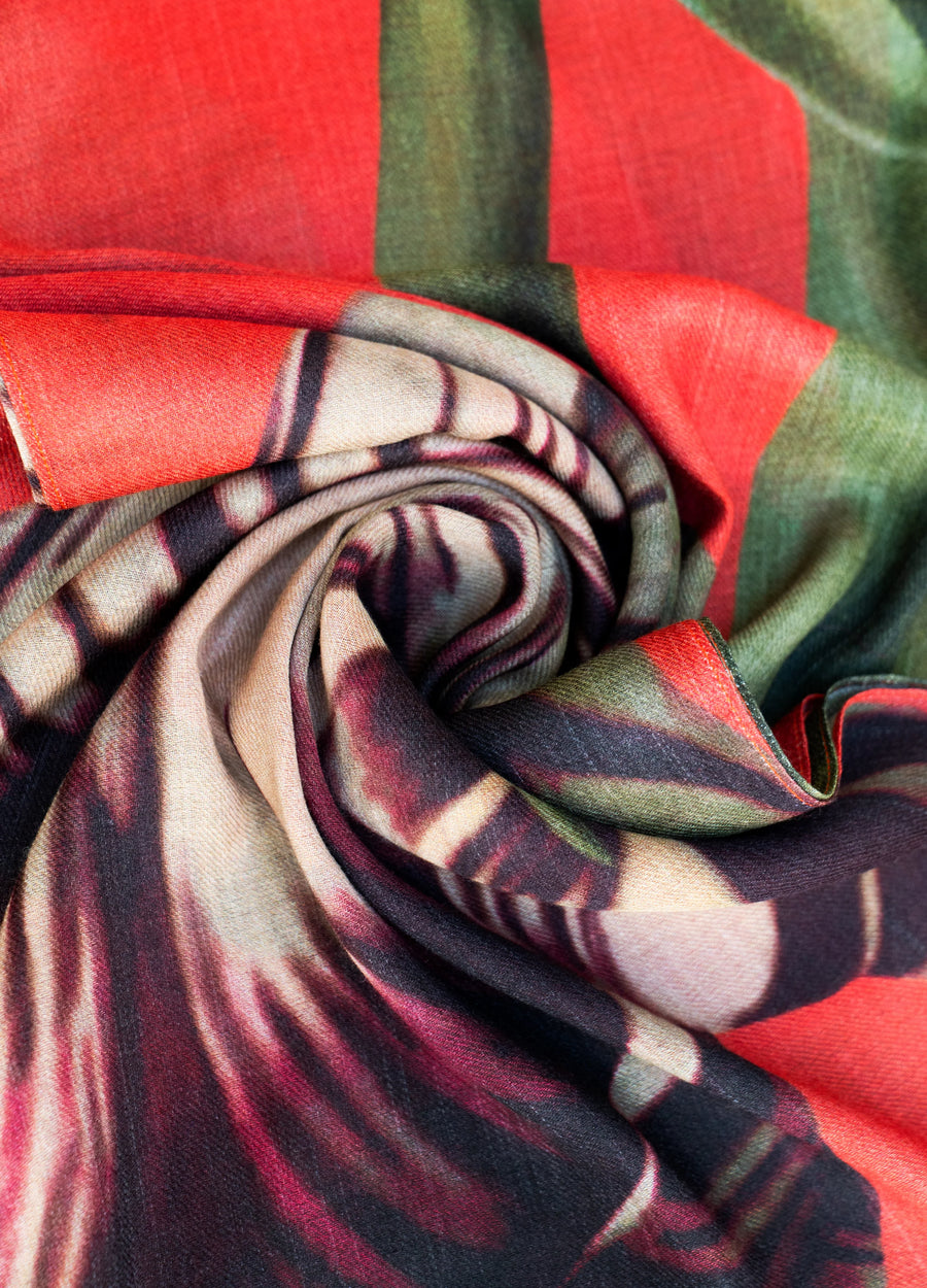 Wool Wrap Scarf - Tulip