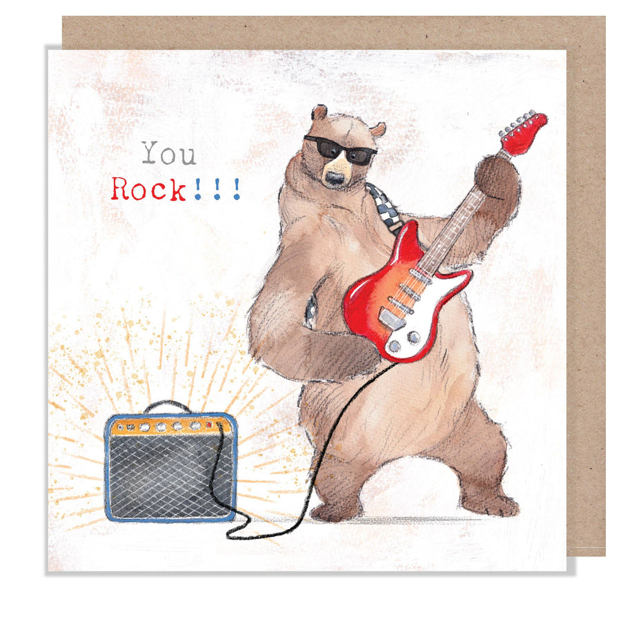 Birthday Card - Bear playing Guitar - HBE01