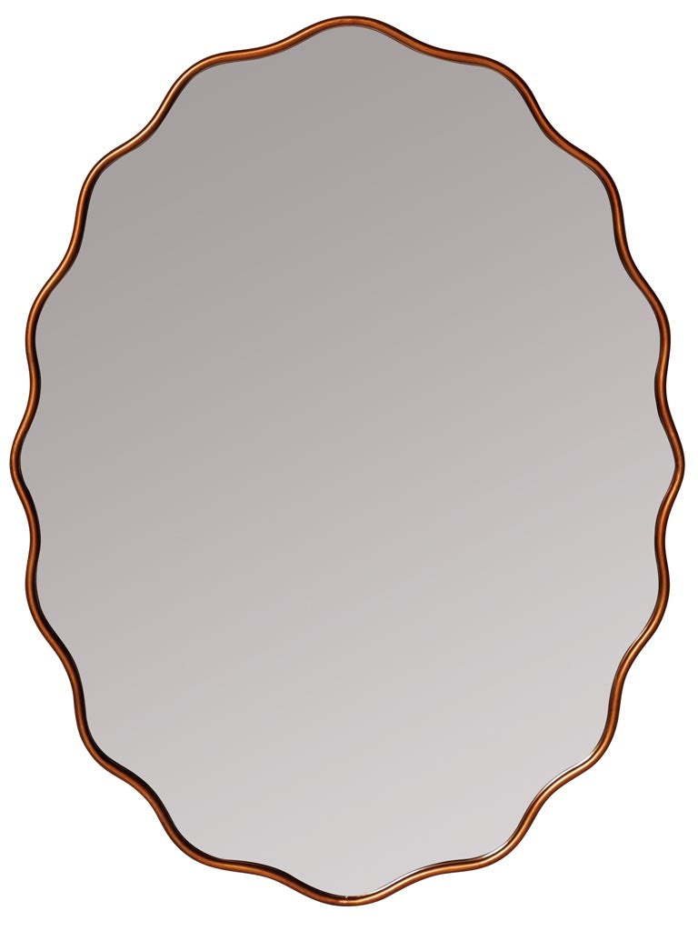 Mirror with bronze edge Ondulation