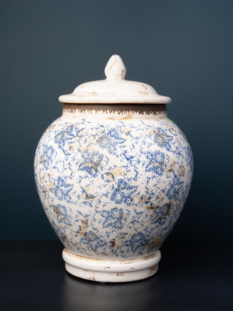 Blue pottery jar Bucolic