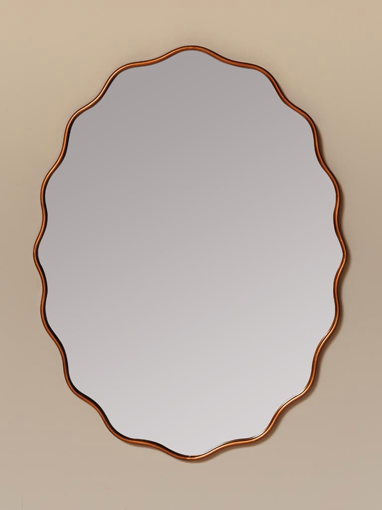 Mirror with bronze edge Ondulation