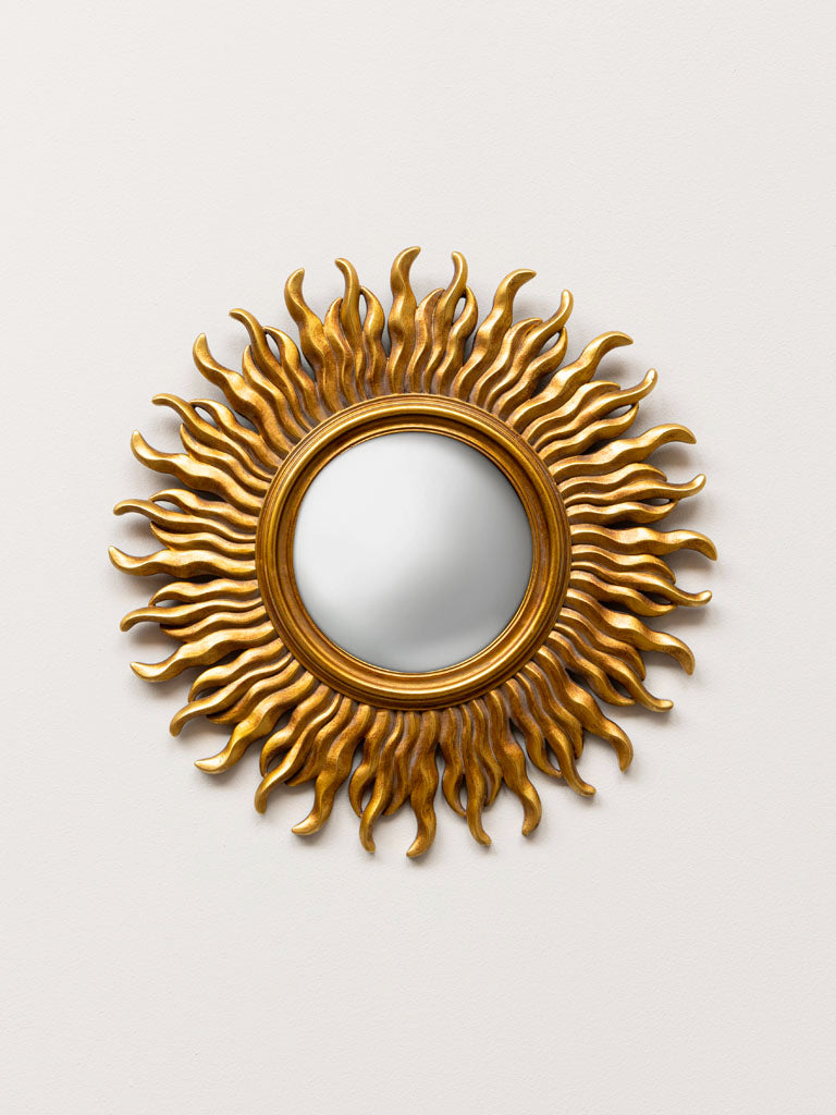 Convex mirror with flames
