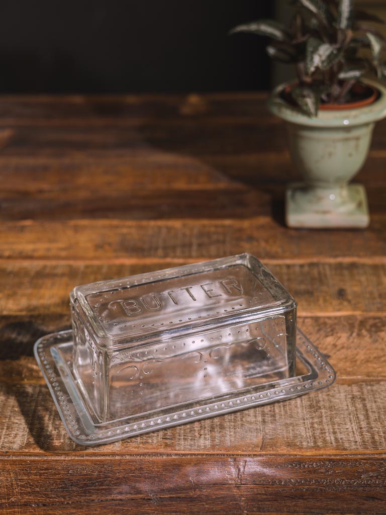Glass butter dish 'Butter'