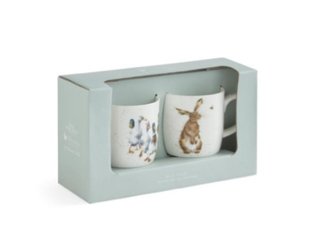 Wrendale Rabbit & Duck Gift Set Of 2 Mugs