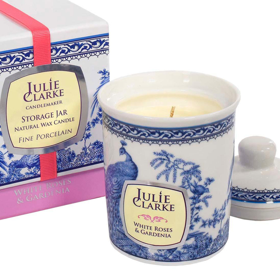 White Roses & Gardenia Peacock Candle by Julie Clarke - Twenty Six