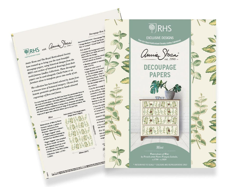 Mint RHS Decoupage Paper - Twenty Six