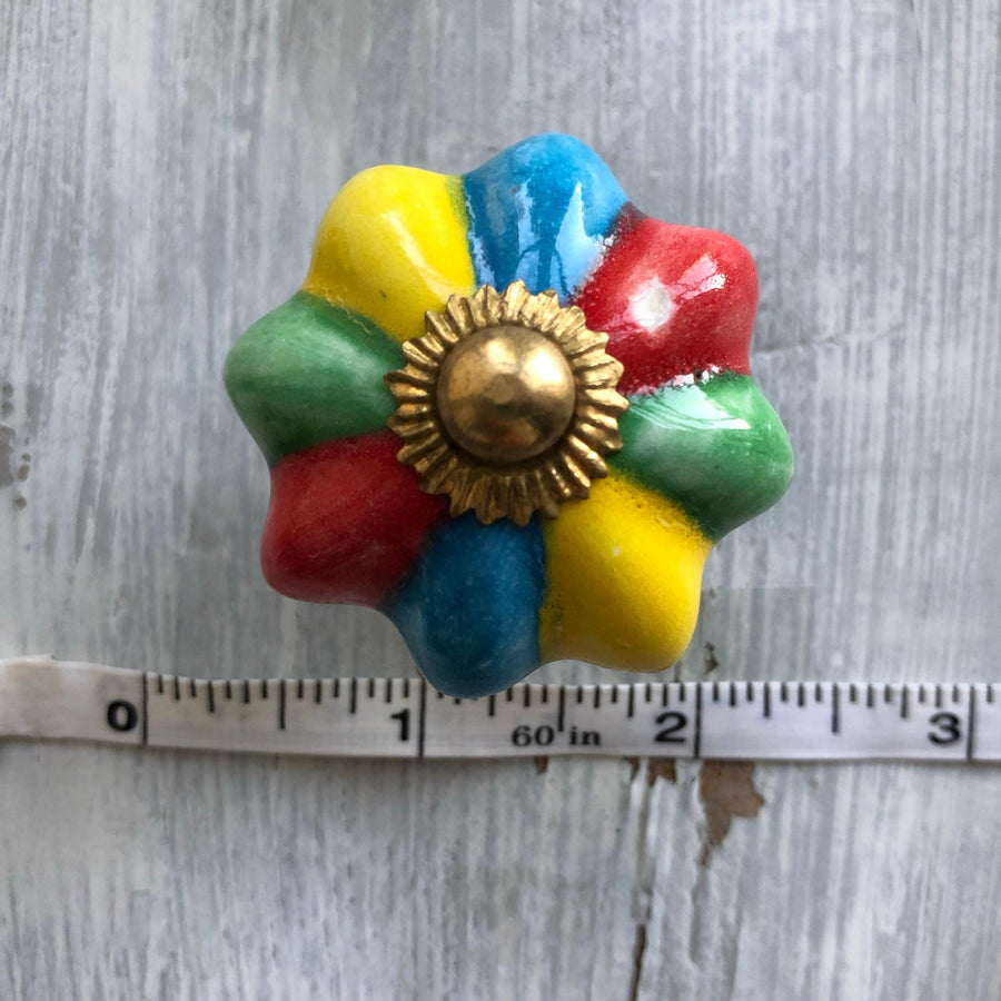 Multicoloured Ceramic Door Knob - Twenty Six