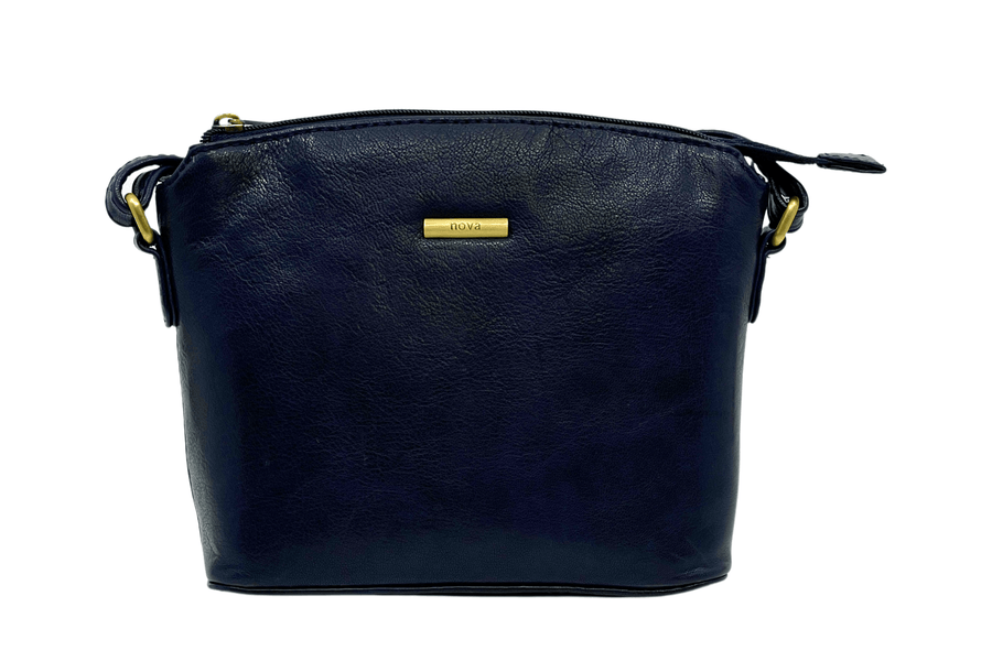 Navy Leather Handbag - Twenty Six