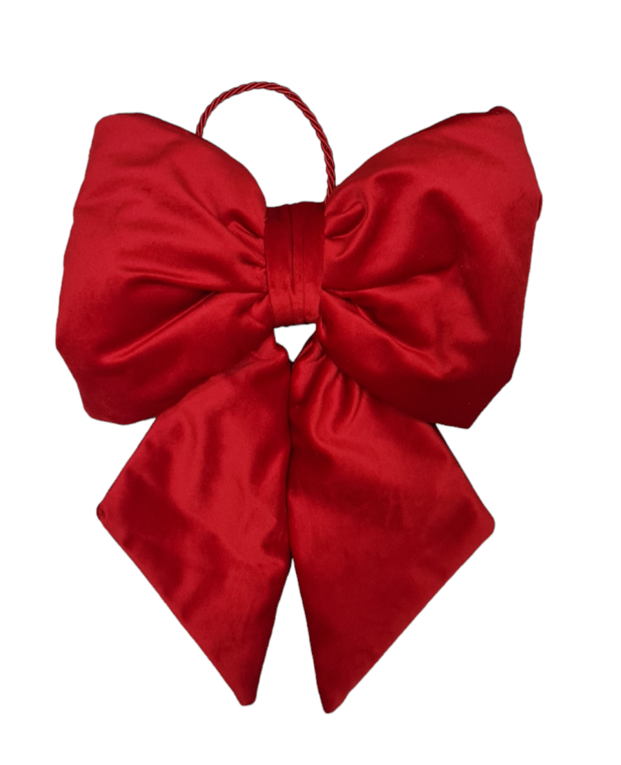 Christmas ribbon padded with velvet, 25x35cm: Rosso