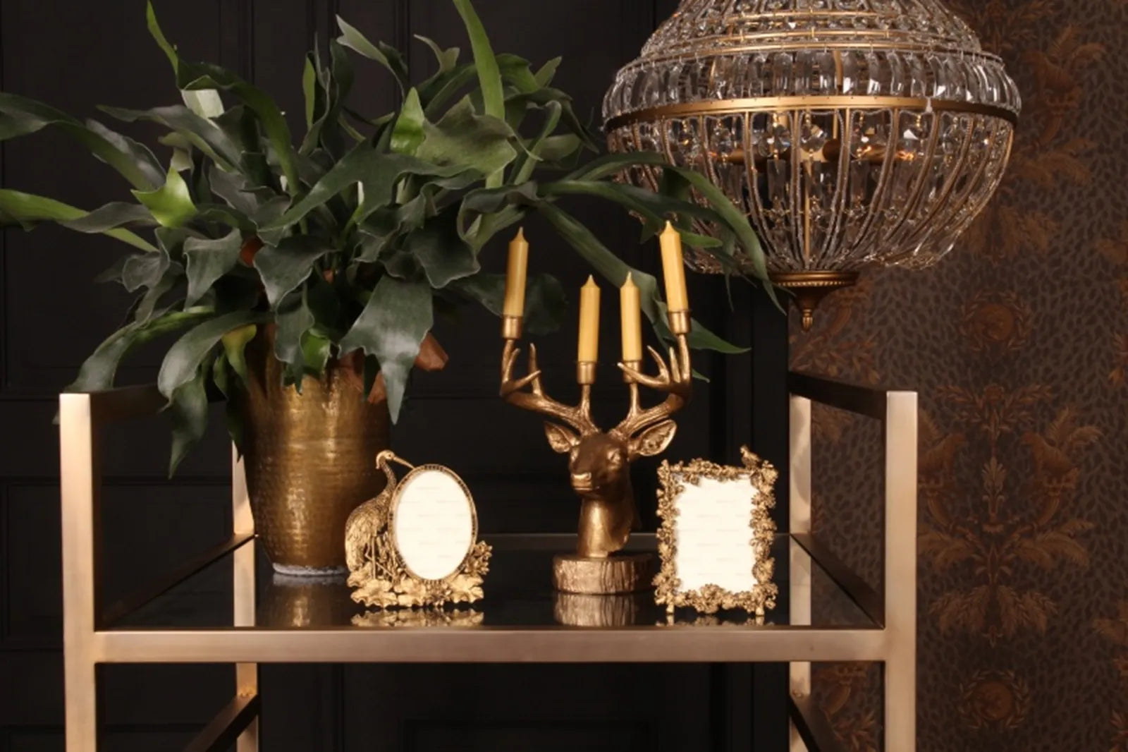 Candle Holder Deer 31.5 cm - Gold