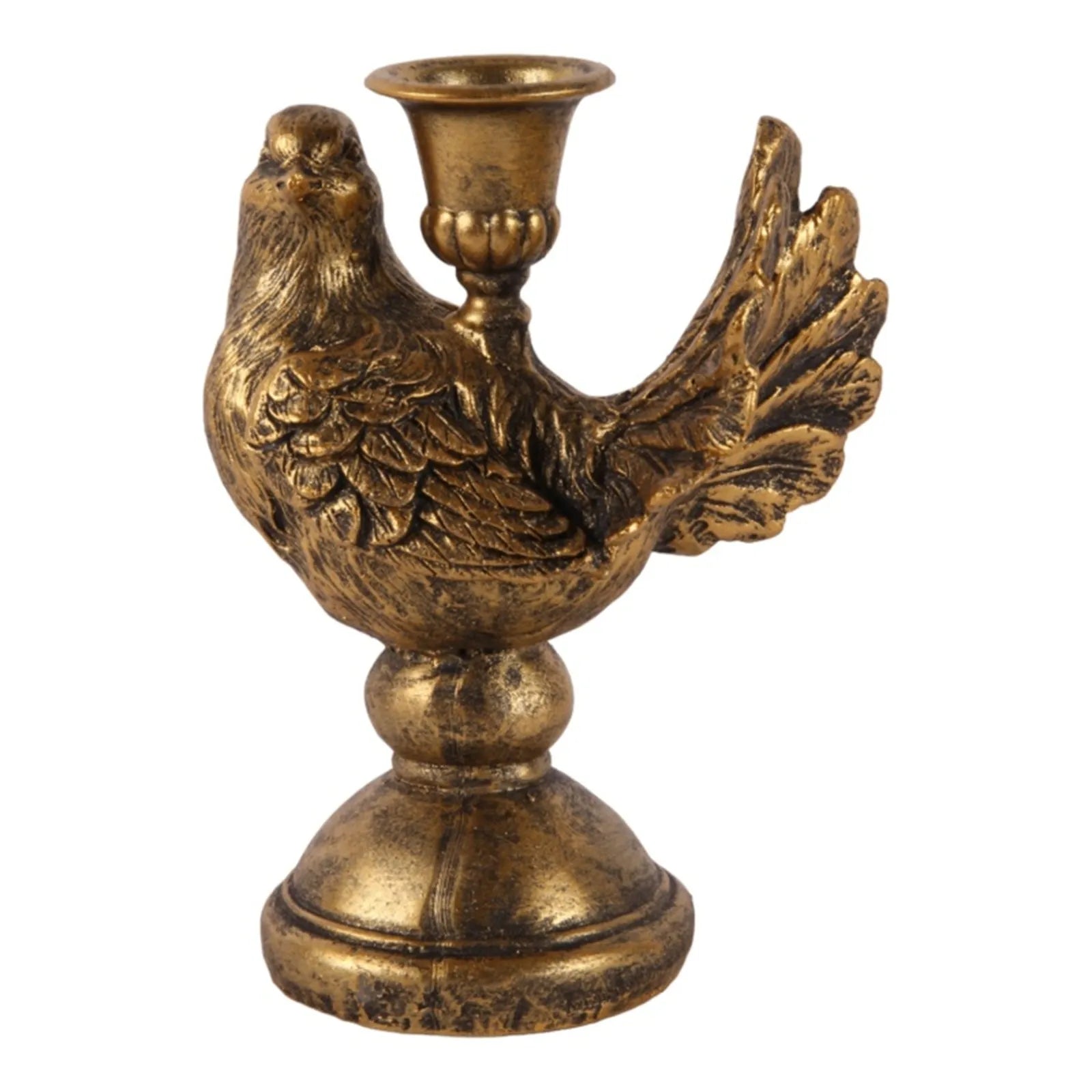Candlestick bird resin 17 cm