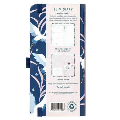 Slim Diary 2025 Navy Birds