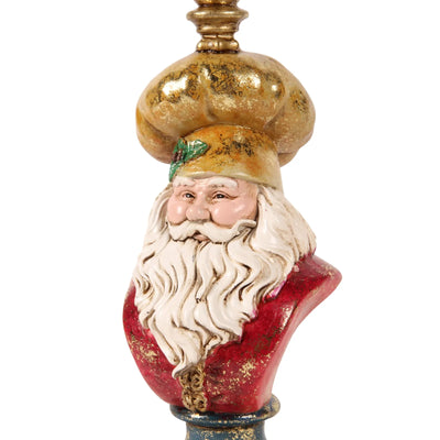 Santa Christmas Candle Holder 9.5 cm - Gold