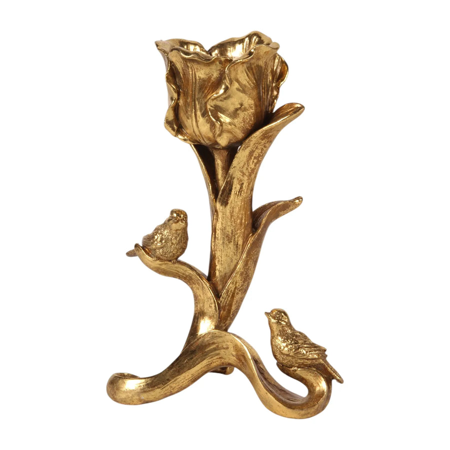 Candle Holder Flower 25,5 cm - Gold