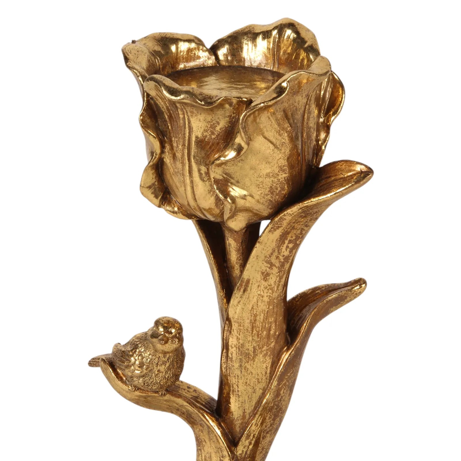 Candle Holder Flower 25,5 cm - Gold