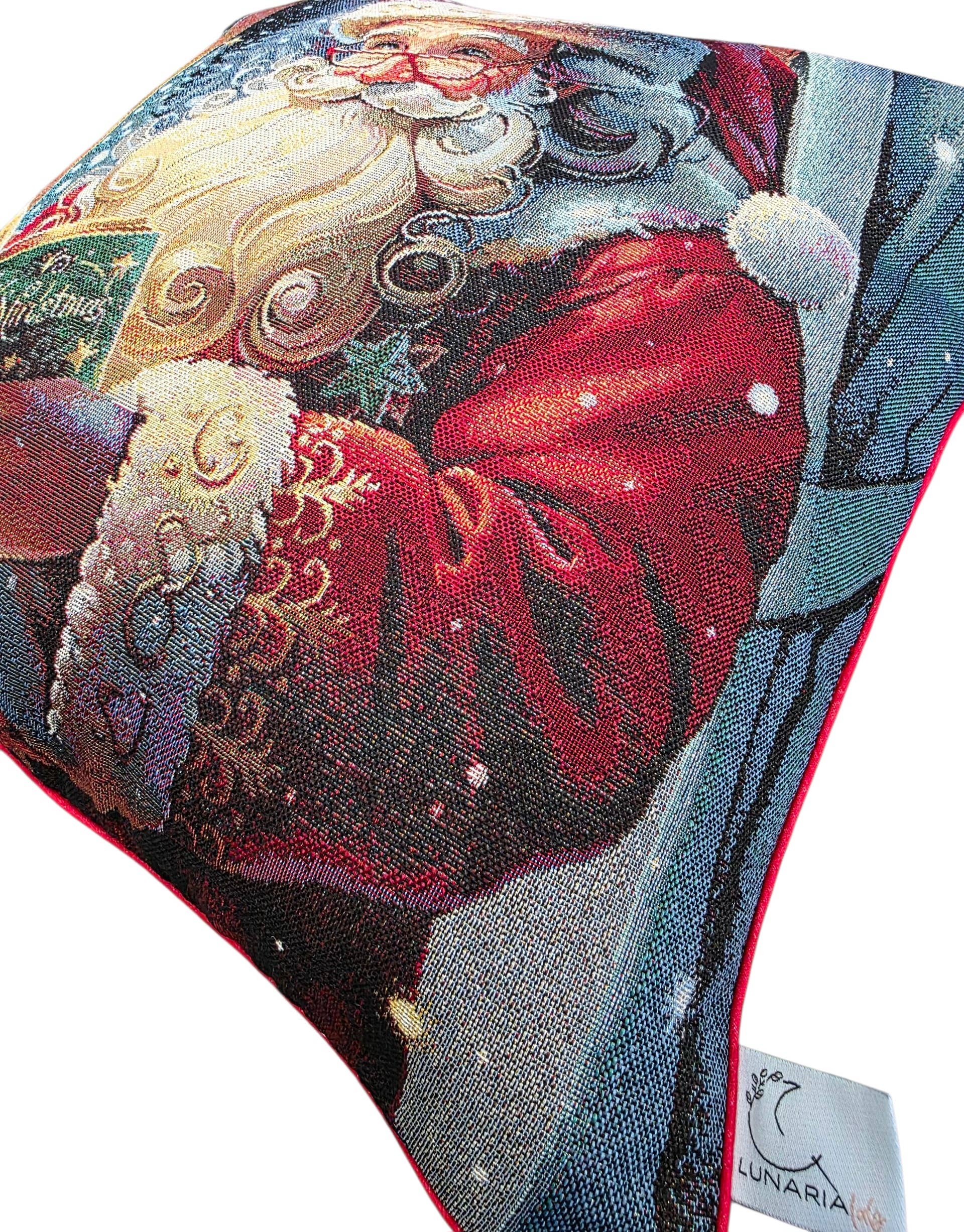 Christmas Pillowcase Santa Claus in Gobelin Lurex