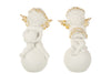 Angel On Ball Poly White/Gold  Assortment Of 2