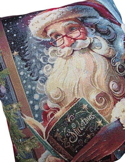 Christmas Pillowcase Santa Claus in Gobelin Lurex