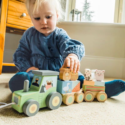 NEW! Puzzle train wooden tractor