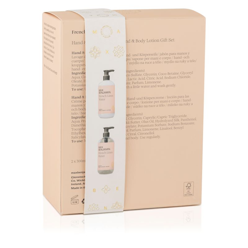 French Linen Water Hand & Body wash & lotion gift set