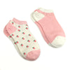 Pink and cream dainty strawberry trainer sock duo