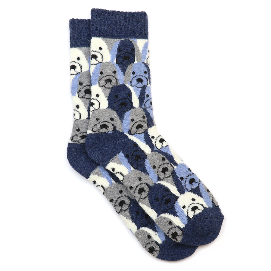 Kit blue stripe dog socks duo