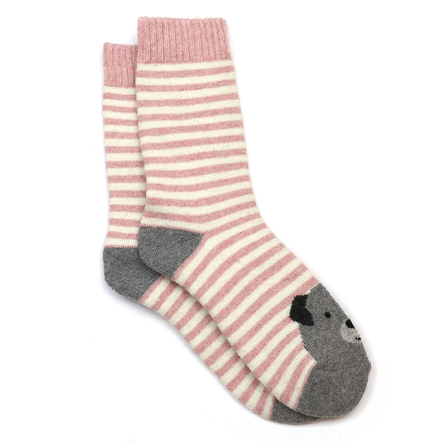 Kit pink stripe dog socks duo
