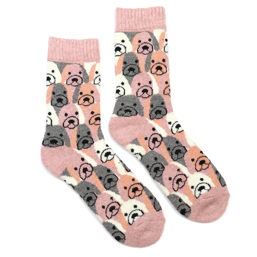 Kit pink stripe dog socks duo